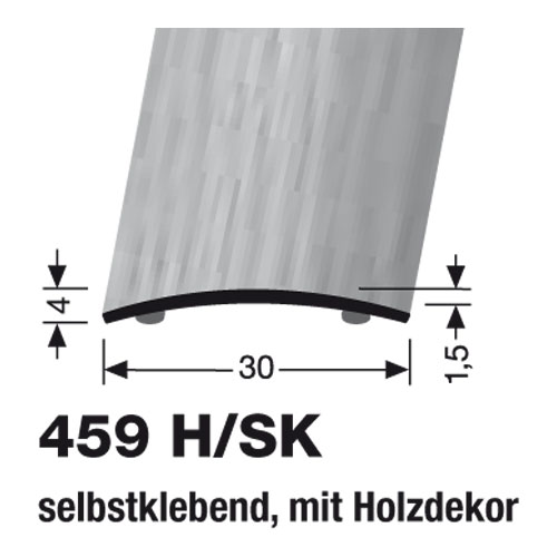 Küberit Alu Übergangsprofil 30 mm Typ 459 H/SK, 270 cm, Mahagoni (H84)