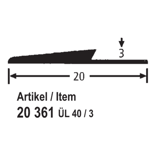 BOLTA ÜL 40/25/3 schwarz für Sauberlaufmatte BOLTA ÜL 40/25/3 schwarz für Sauberlaufmatte